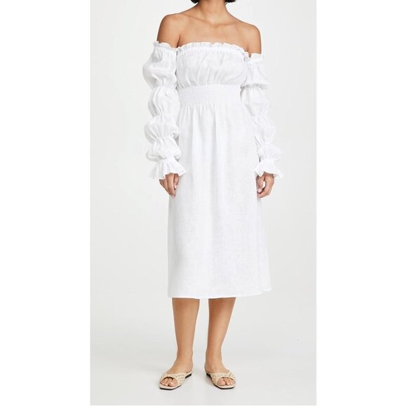 NEW Sleeper Michelin Linen Dress In White NWOT - Size S - Picture 1 of 13